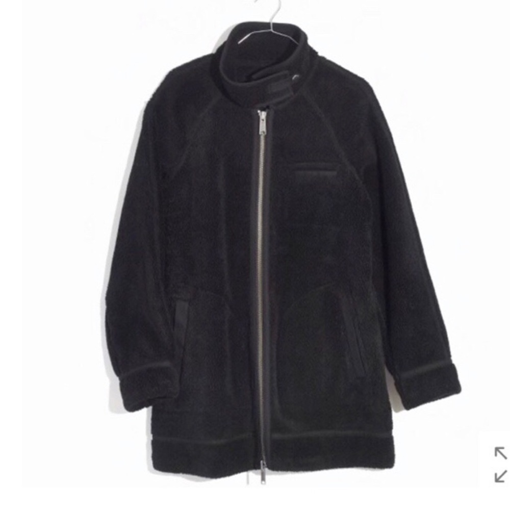 🔥 SALE Madewell city grid black sherpa coat NWOT